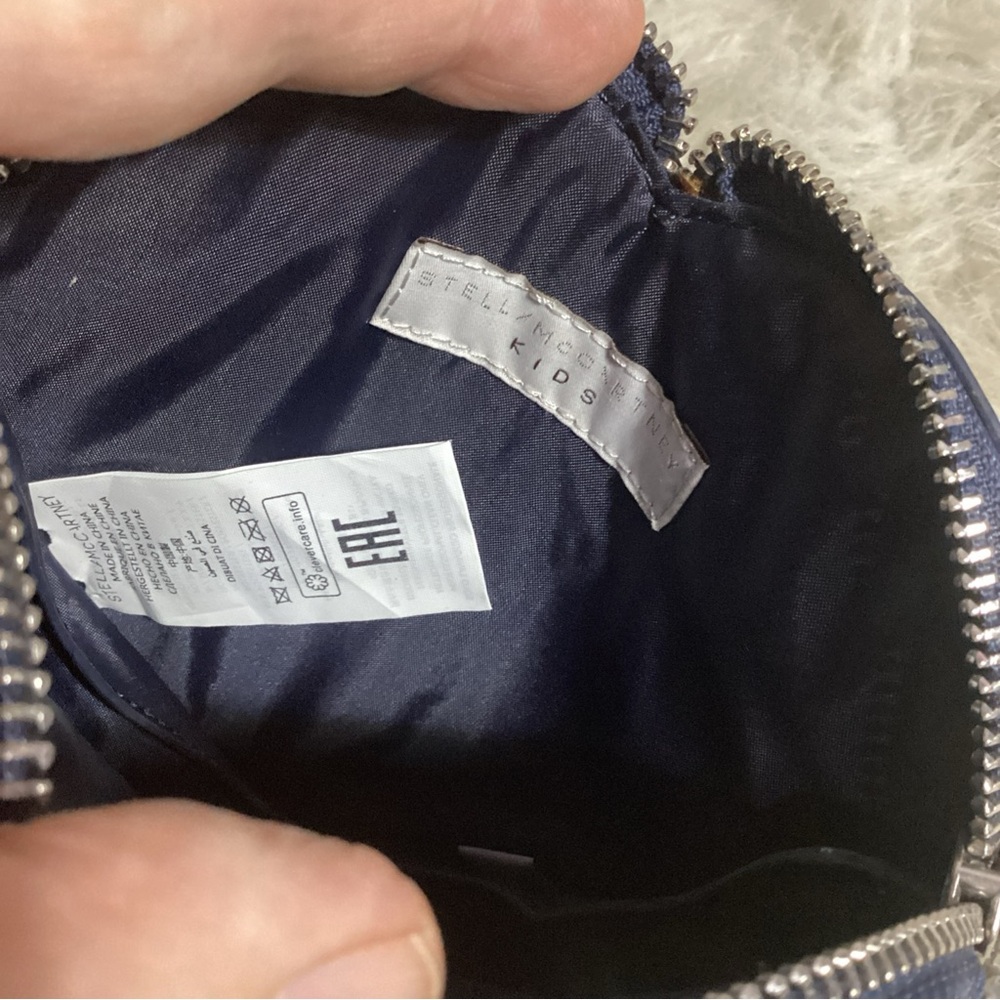 Stella McCartney Jazz Heart Black & Blue Glittery Crossbody Bag Whipstitching - Picture 10 of 12